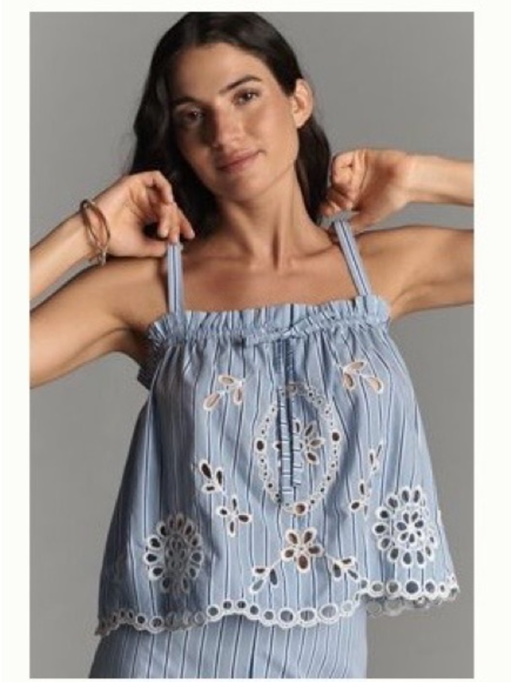 Maeve Embroidered Eyelet Tank